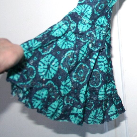 One Season Floral Popover Dress Big Bell Sleeves Large - Picture 5 of 6